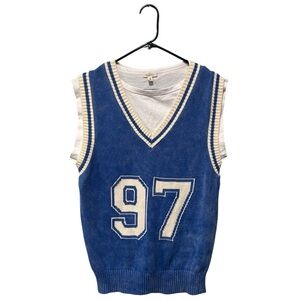 Pilcro sporty sleeveless twofer v-neck sweater small